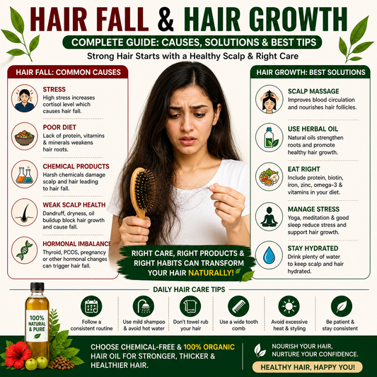 Hair Fall & Hair Growth Guide: Causes, Solutions & Best Tips for Strong Hair